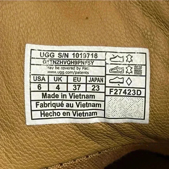 UGG Olive High-Top Leather Sherpa Sneakers Size 6 - Picture 6 of 6